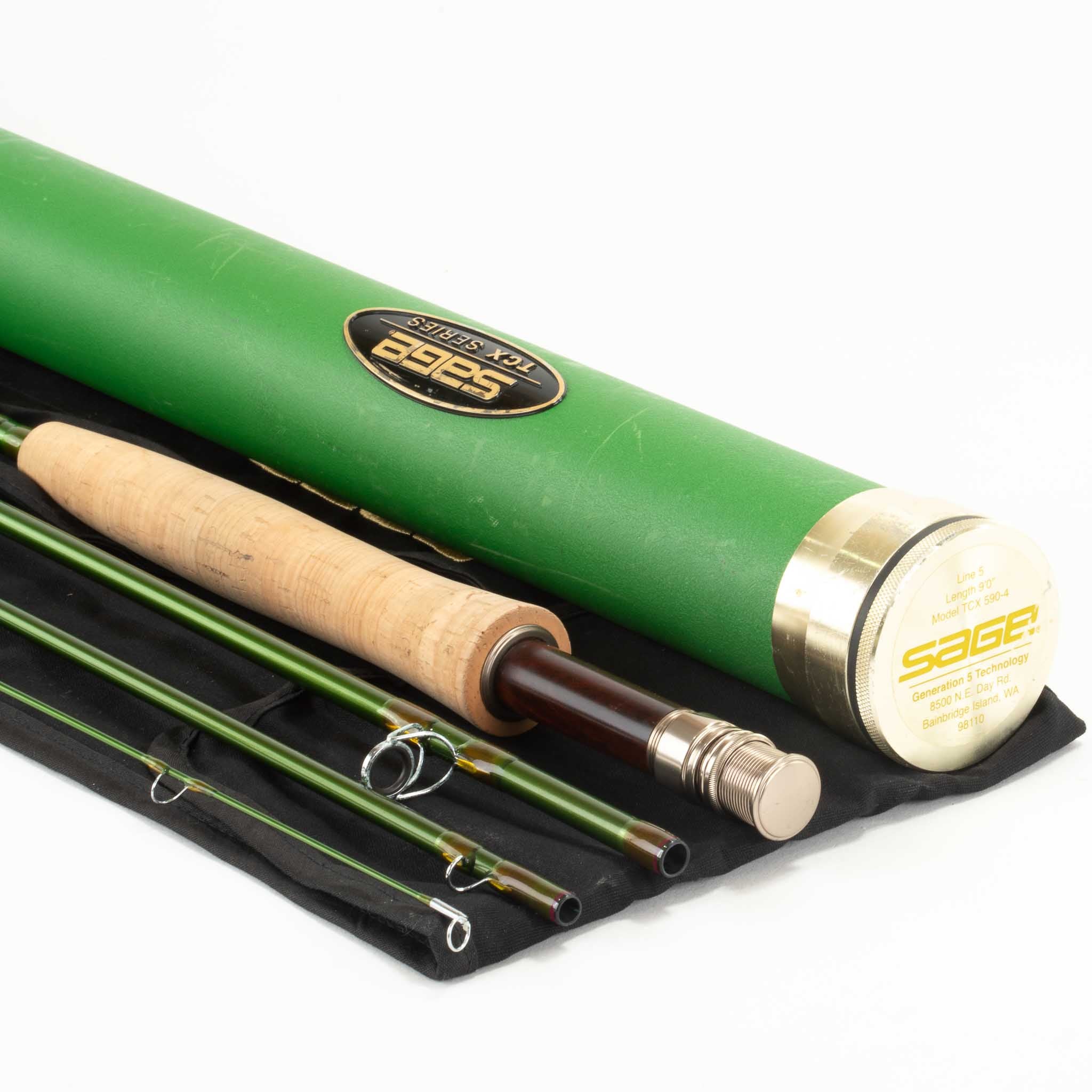 QUALITY SAGE TCX 490 9' FLY ROD LINE #4 ,fly fishing, angler, in sock +  case